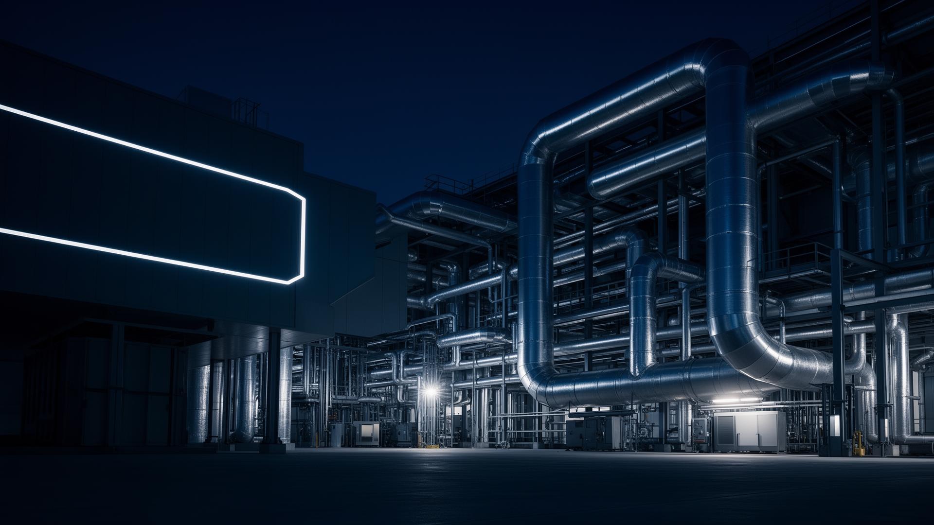 Industrielle Anlage mit isolierten Rohrleitungen